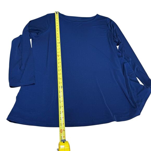 Susan Graver Modern Essentials Liquid Knit Tunic Blue 2XL XXL Relaxed Pockets - Picture 7 of 9